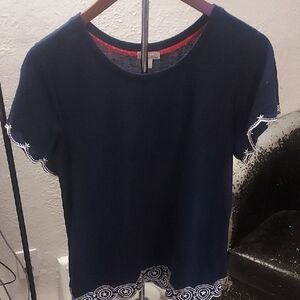 Marvel Navy Blue Tee with White Embroidery Large